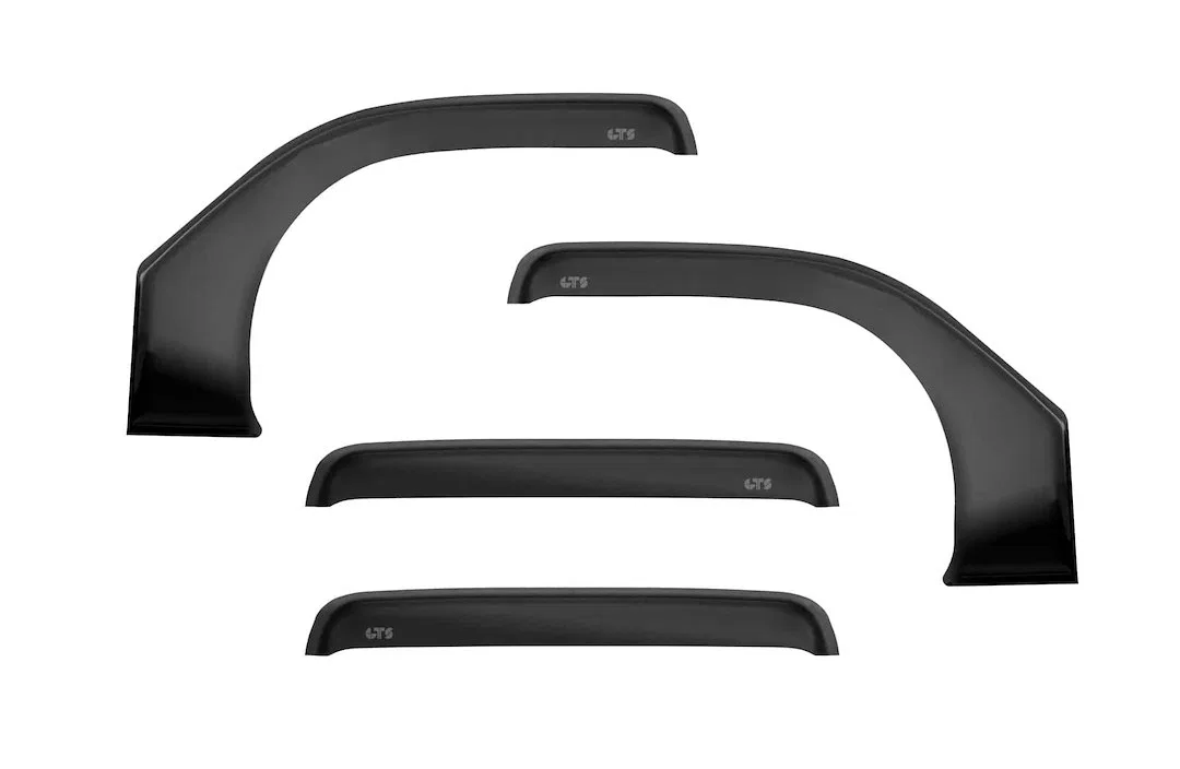 82181S – GT STYLING Rainguard, Extended Bubble Design Tape-On Smoke Acrylic Set Of 4